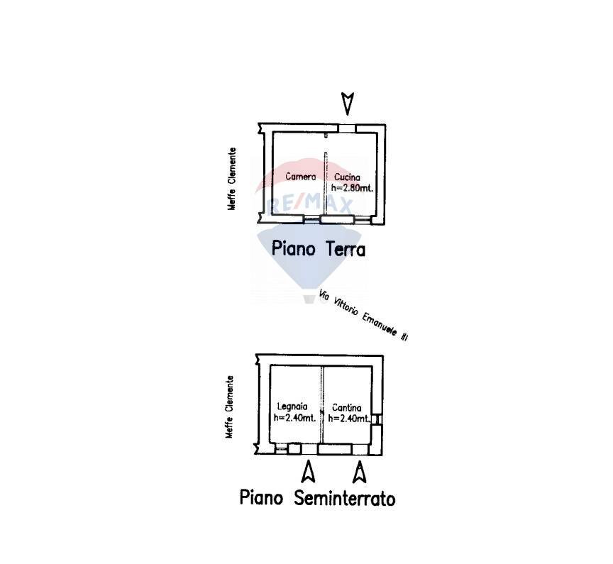 Pianta 2D - Casa semi indipendente Via Vittorio Emanuele III
 
87, Torella del Sannio - planimetria 1