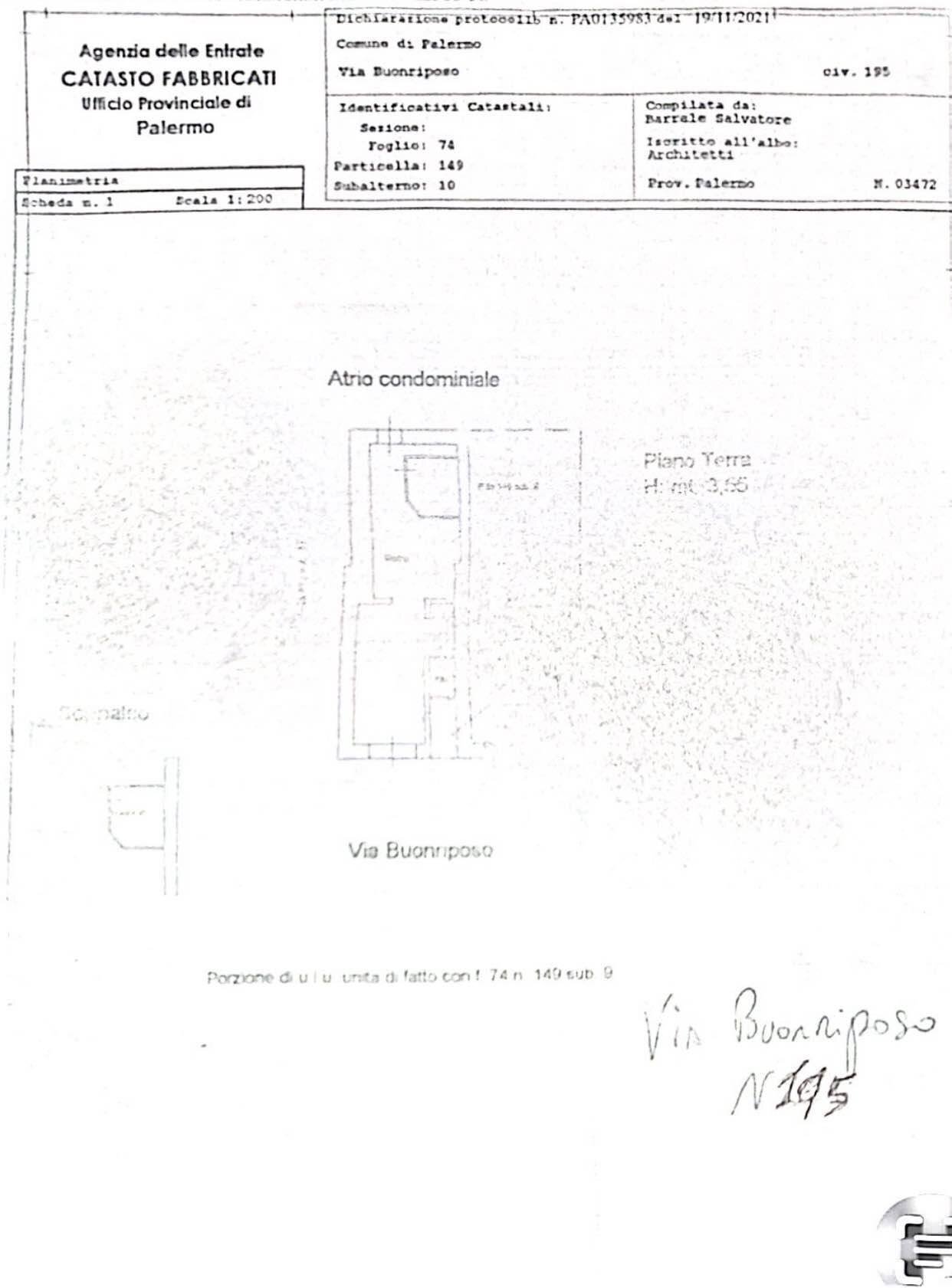 Foto 14 - Shop Via Buonriposo
 
195, Palermo - floor plans 1
