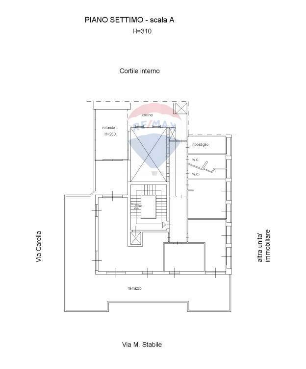Pianta 2D - Attico Via Mariano Stabile
 
118b, Palermo - planimetria 1