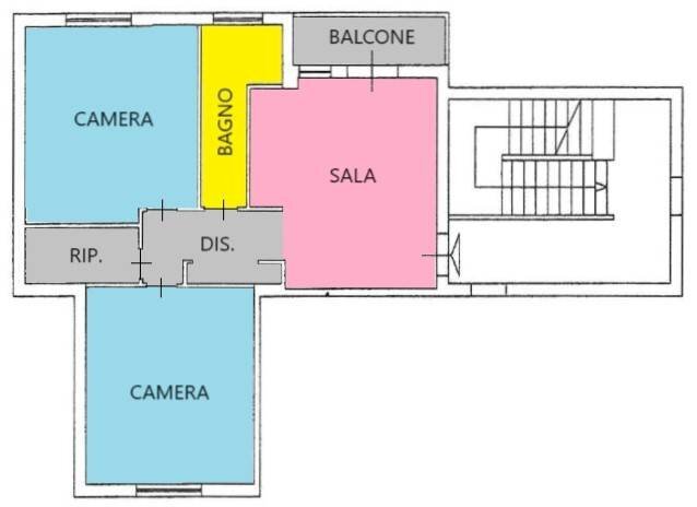 Foto 20 - Three-room apartment via Porcheddu Giovanni Antonio
 
19, Sassari - floor plans 1