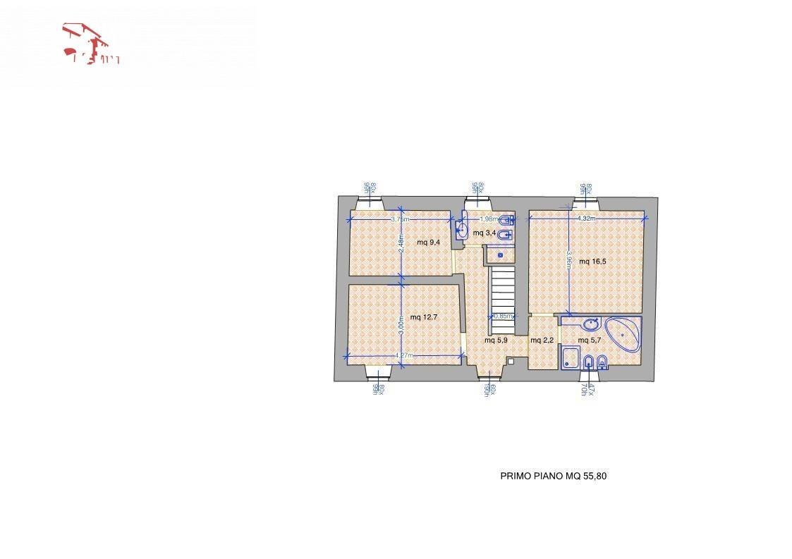 Foto 15 - Rustico via di Rosano
 
160, Bagno a Ripoli - planimetria 1