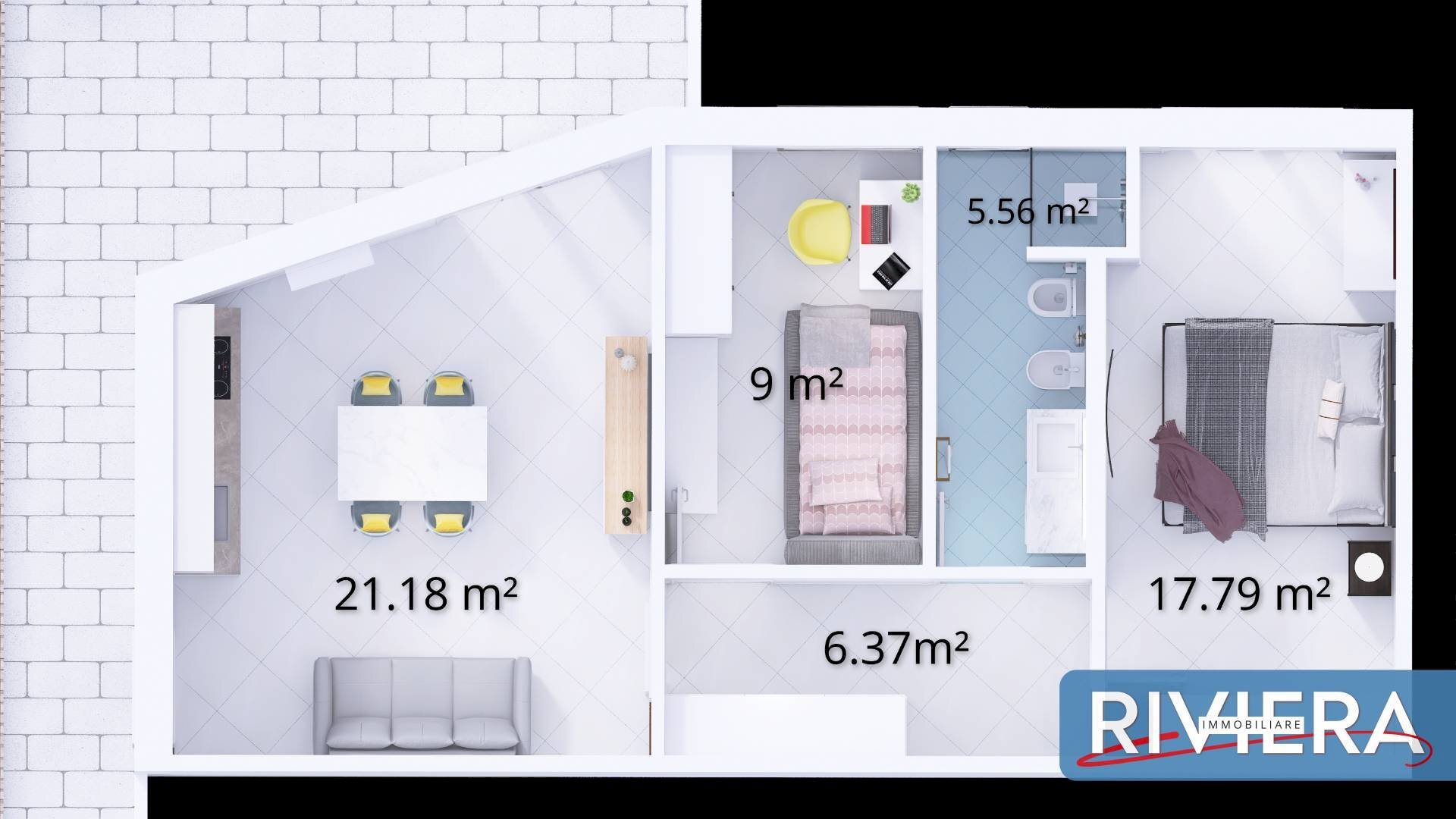 Foto 47 - Three-room apartment Strada della Vallugola
 
2/2, Gabicce Mare - floor plans 1