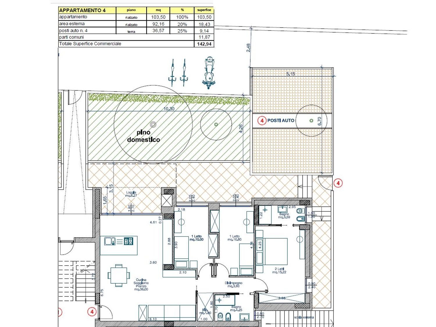 planimetria - Quadrilocale Urano, Cervia - planimetria 1