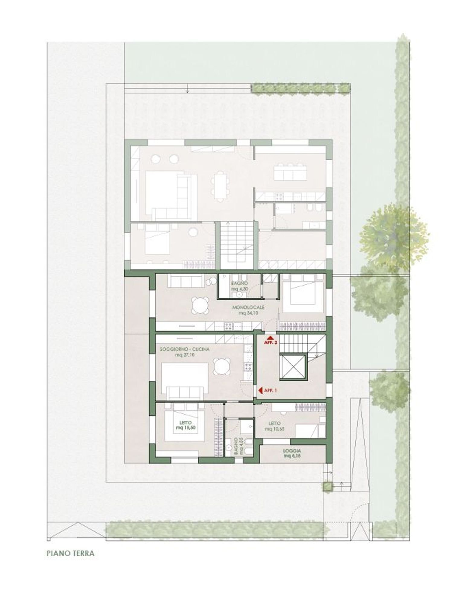 planimetria - Bilocale Caduti per la Libertà, Cervia - planimetria 1