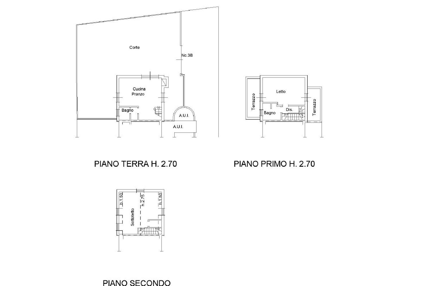 planimetria - Semi-detached house Filippo Corridoni, Cervia - floor plans 1
