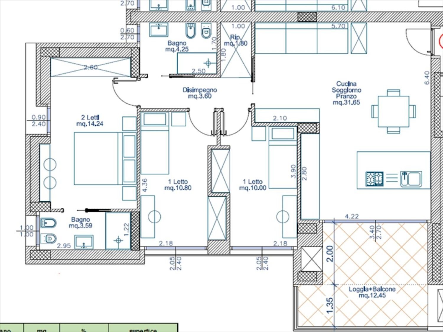 planimetria - Quadrilocale Urano, Cervia - planimetria 1