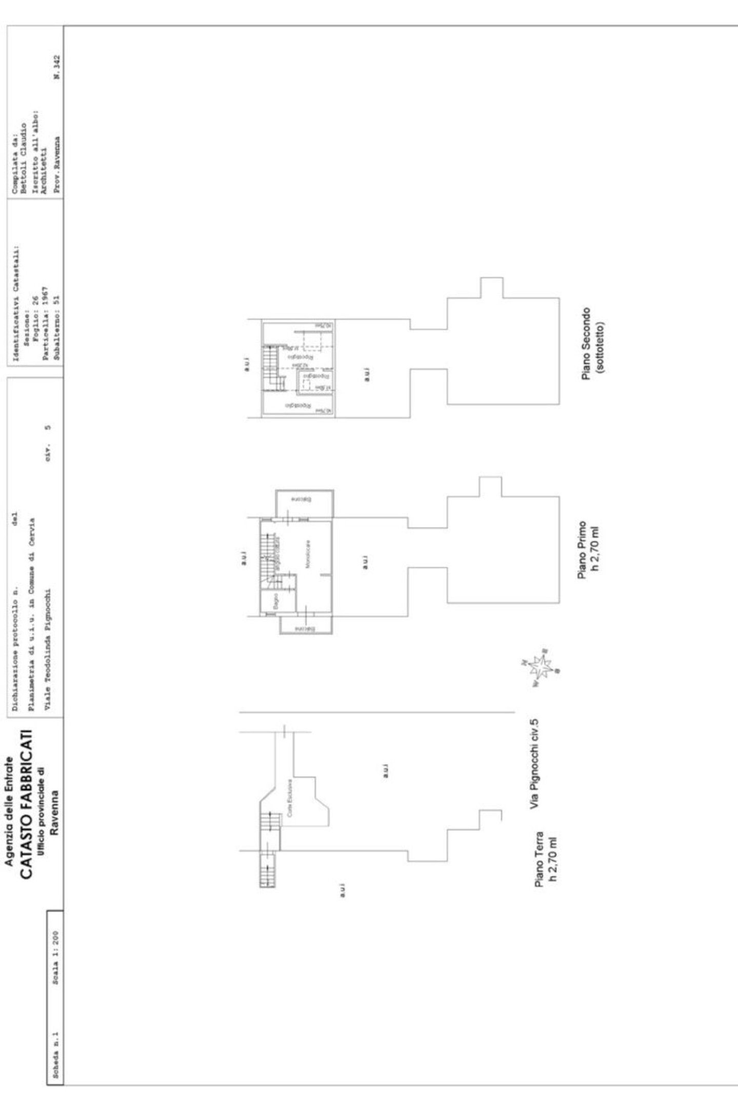planimetria - Trilocale T. Pignocchi
 
7A, Cervia - planimetria 1