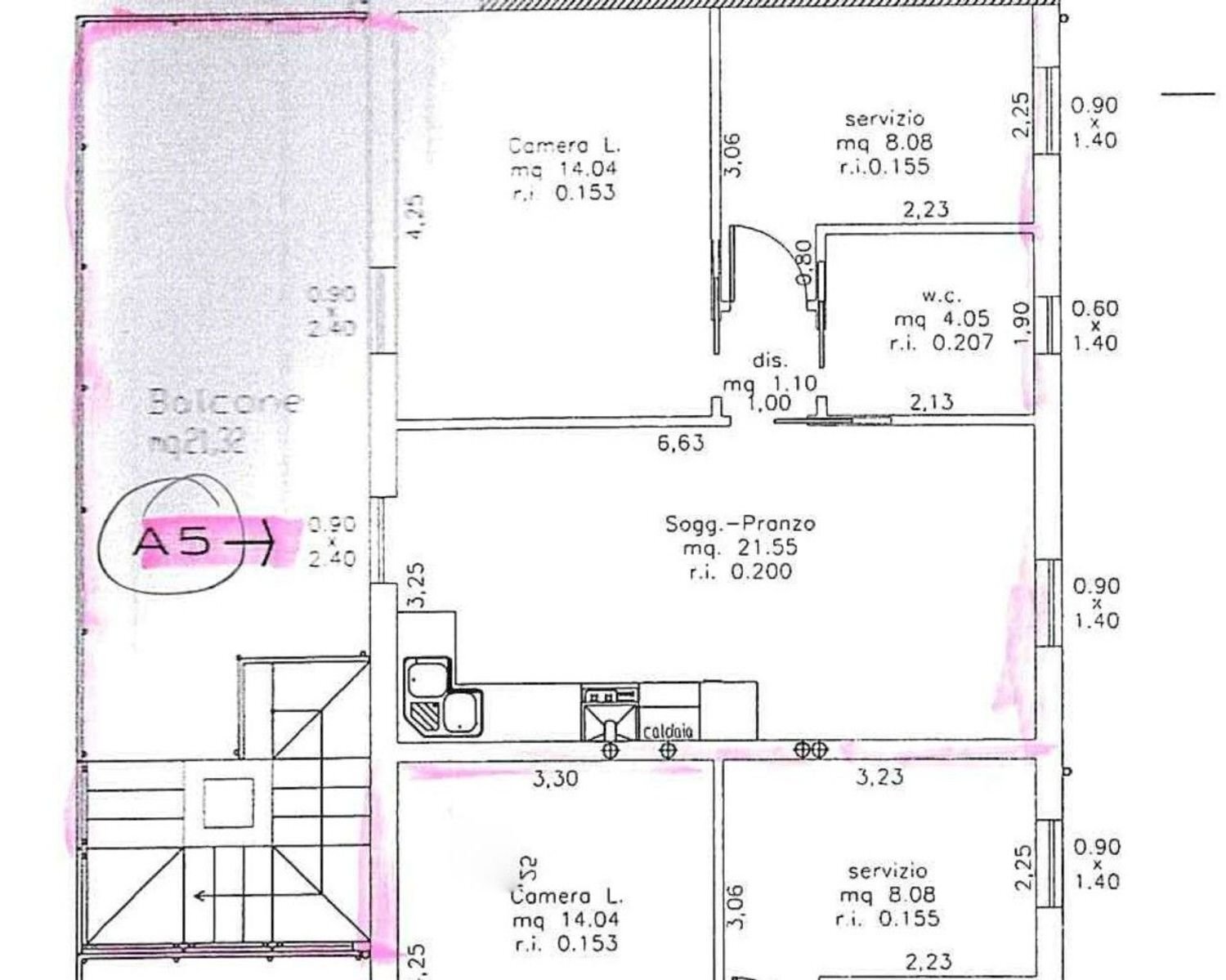 planimetria - Quadrilocale Arturo Toscanini, Cervia - planimetria 1