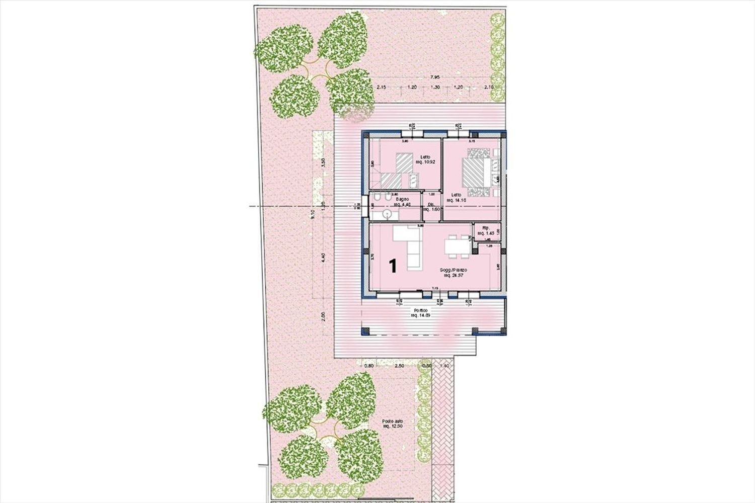 planimetria - Trilocale del Trullo, Cervia - planimetria 1