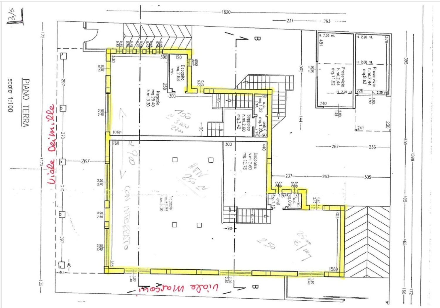 planimetria - Locale Commerciale dei Mille, Cervia - planimetria 1