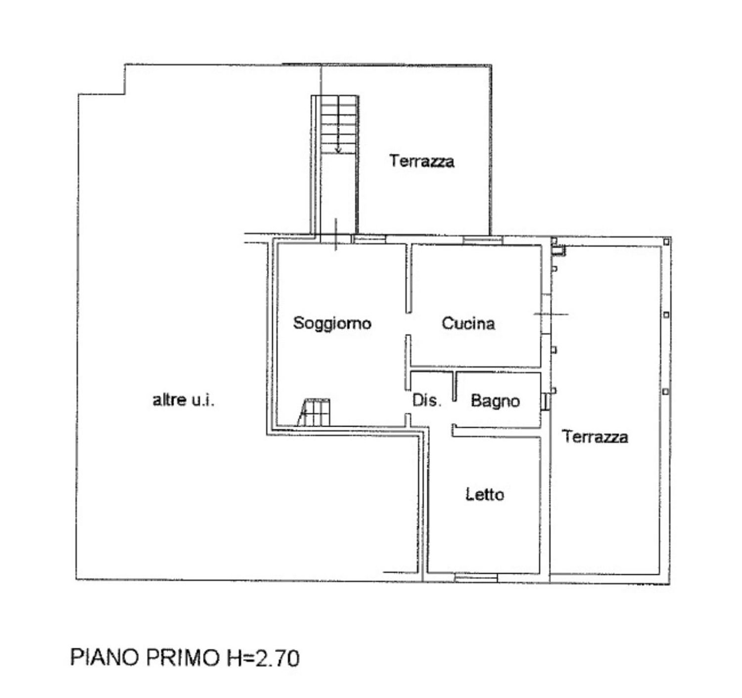 planimetria - Trilocale Dante Alighieri, Cervia - planimetria 1