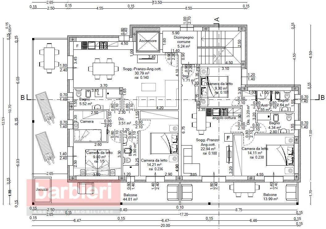 Foto 20 - Three-room apartment Piazzale Napoli
 
1, Cervia - floor plans 1