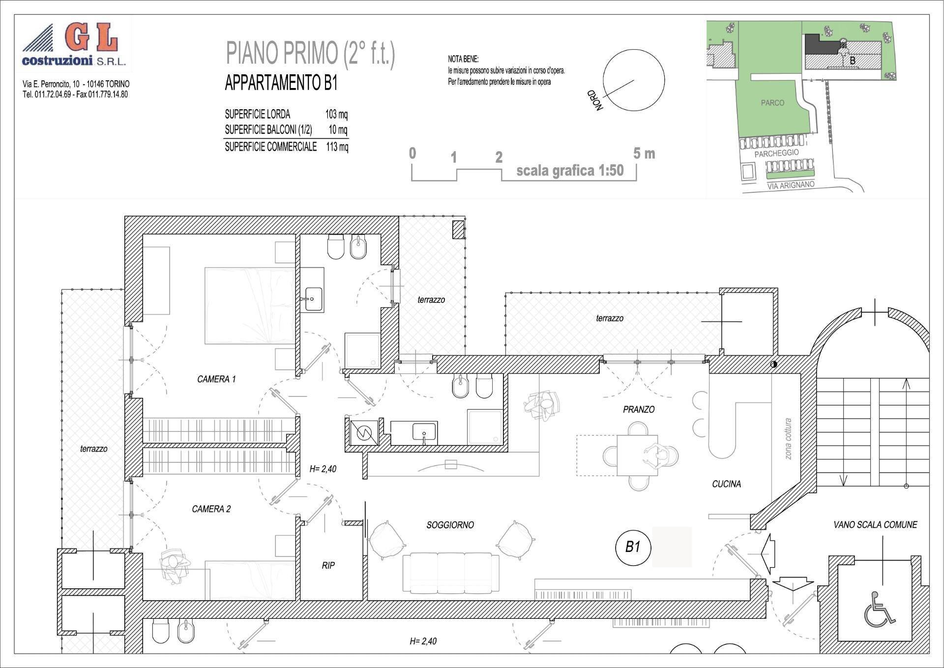Foto 17 - Three-room apartment Via Biscaretti
 
11, Chieri - floor plans 1