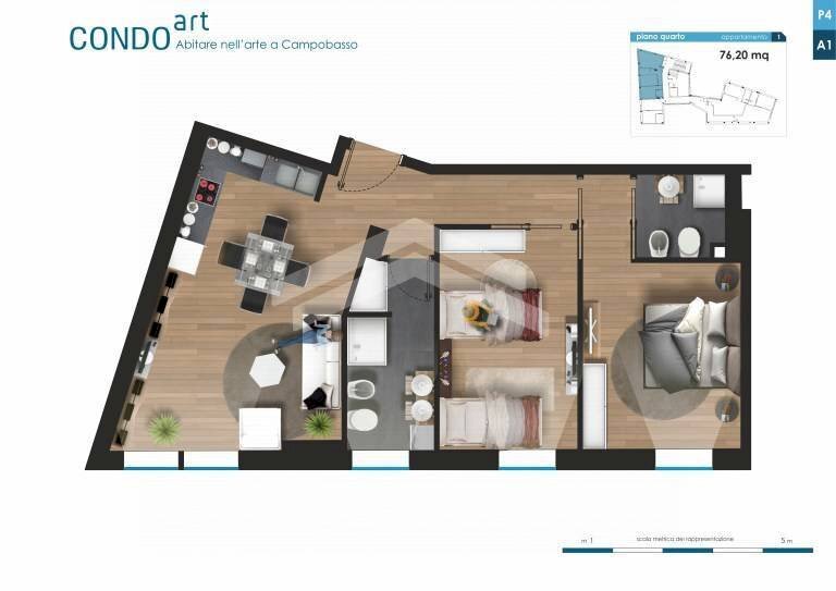 Foto 13 - Three-room apartment Via Mazzini
 
8, Campobasso - floor plans 1