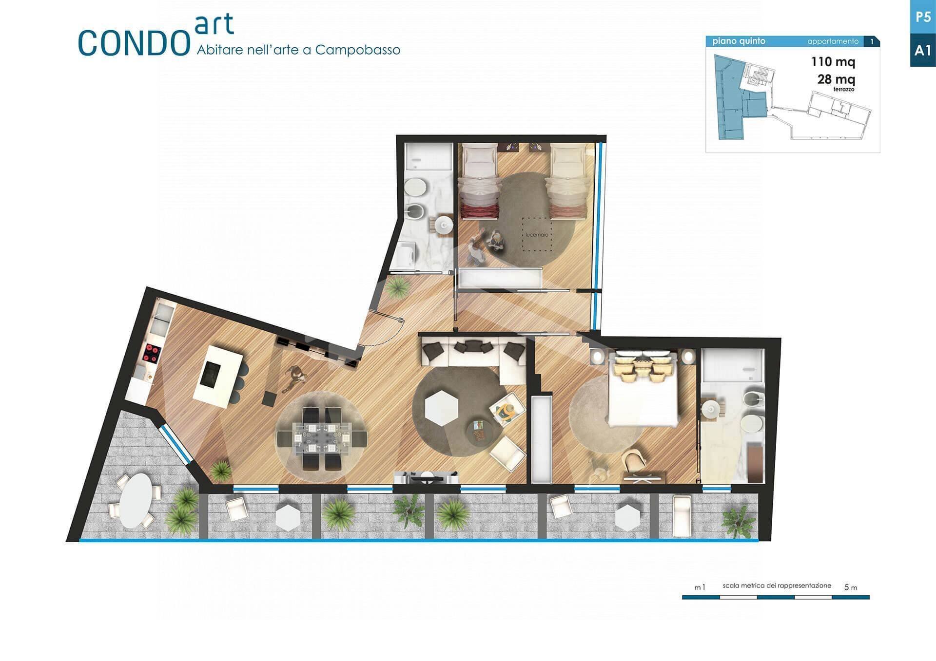 Foto 17 - Attico Via Mazzini
 
8, Campobasso - planimetria 1