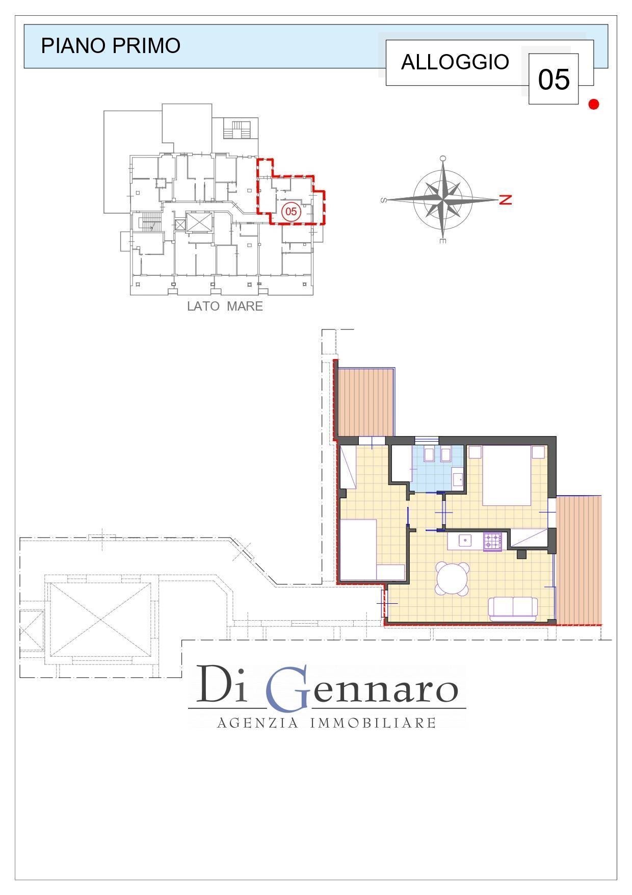 Foto 2 - Trilocale Lungomare Marconi, Alba Adriatica - planimetria 1