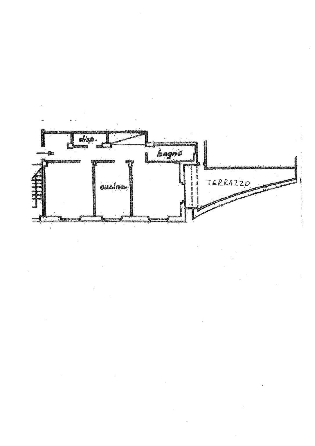 Two-room apartment largo Augusto Merlo, Genova (neighborhood Marassi) - floor plans 1