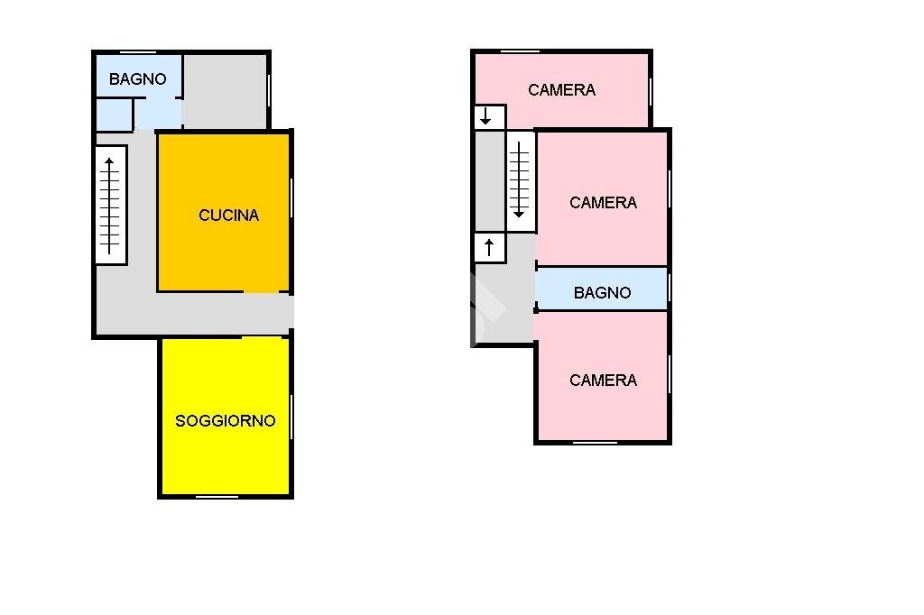 Portion of a house Via Fiumazzo, Russi - floor plans 1