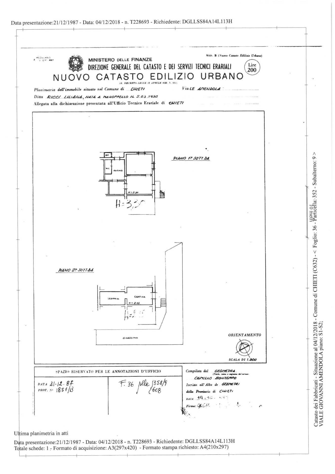 Foto 1 - Appartamento viale amendola, Chieti - planimetria 1