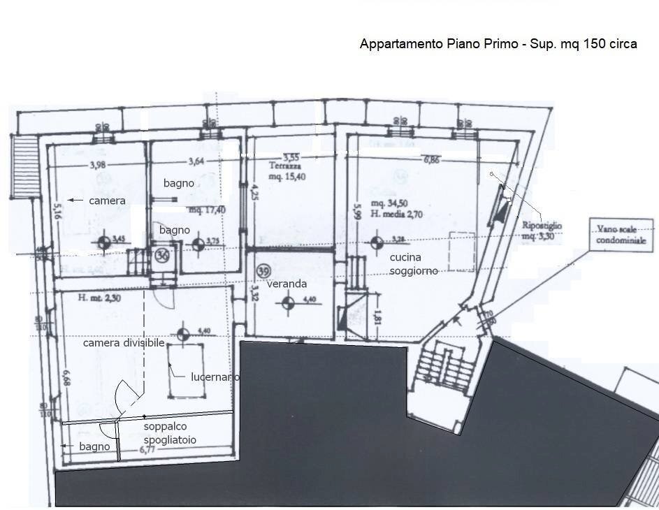 Foto 18 - Four-room apartment Montespertoli - floor plans 1