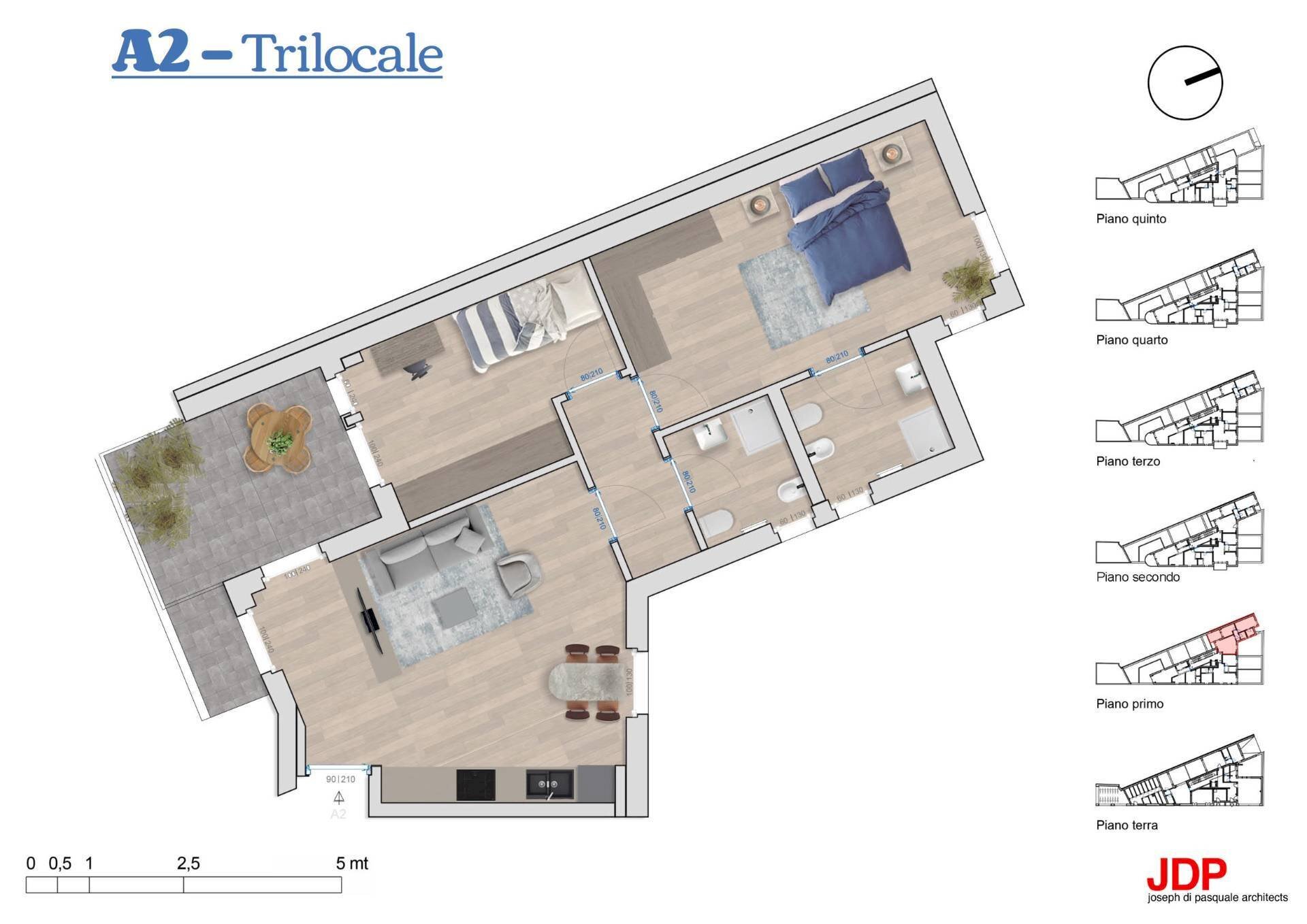 Foto 12 - Three-room apartment Via Alfredo Soffredini
 
75, Milano - floor plans 1