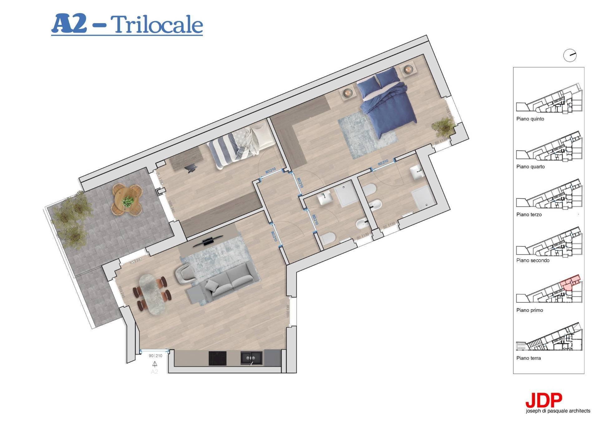 Foto 15 - Trilocale Via Alfredo Soffredini
 
75, Milano - planimetria 1