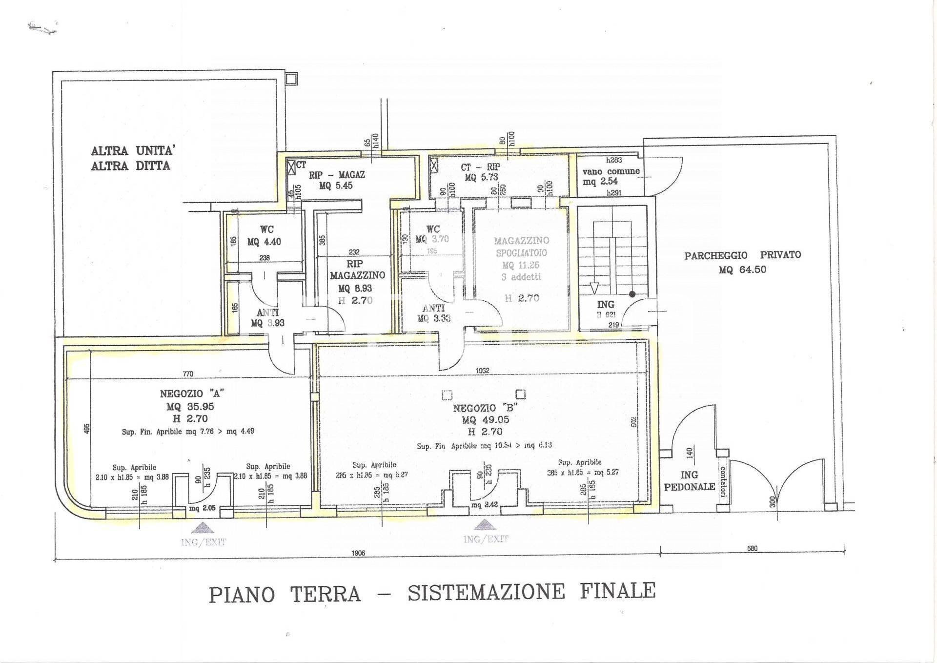 PLANIMETRIA - Commercial Premises Via Olimpia, Paese - floor plans 1