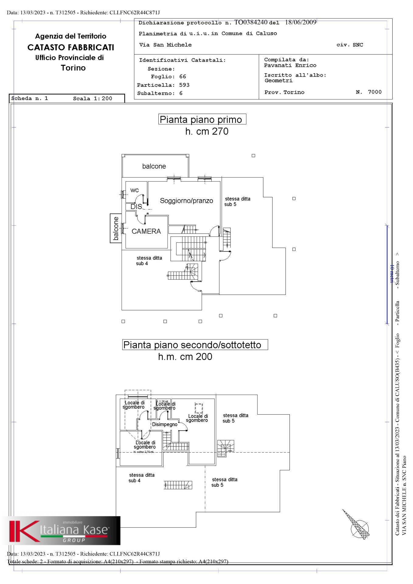 Foto 19 - Trilocale via san michele
 
12, Caluso - planimetria 1