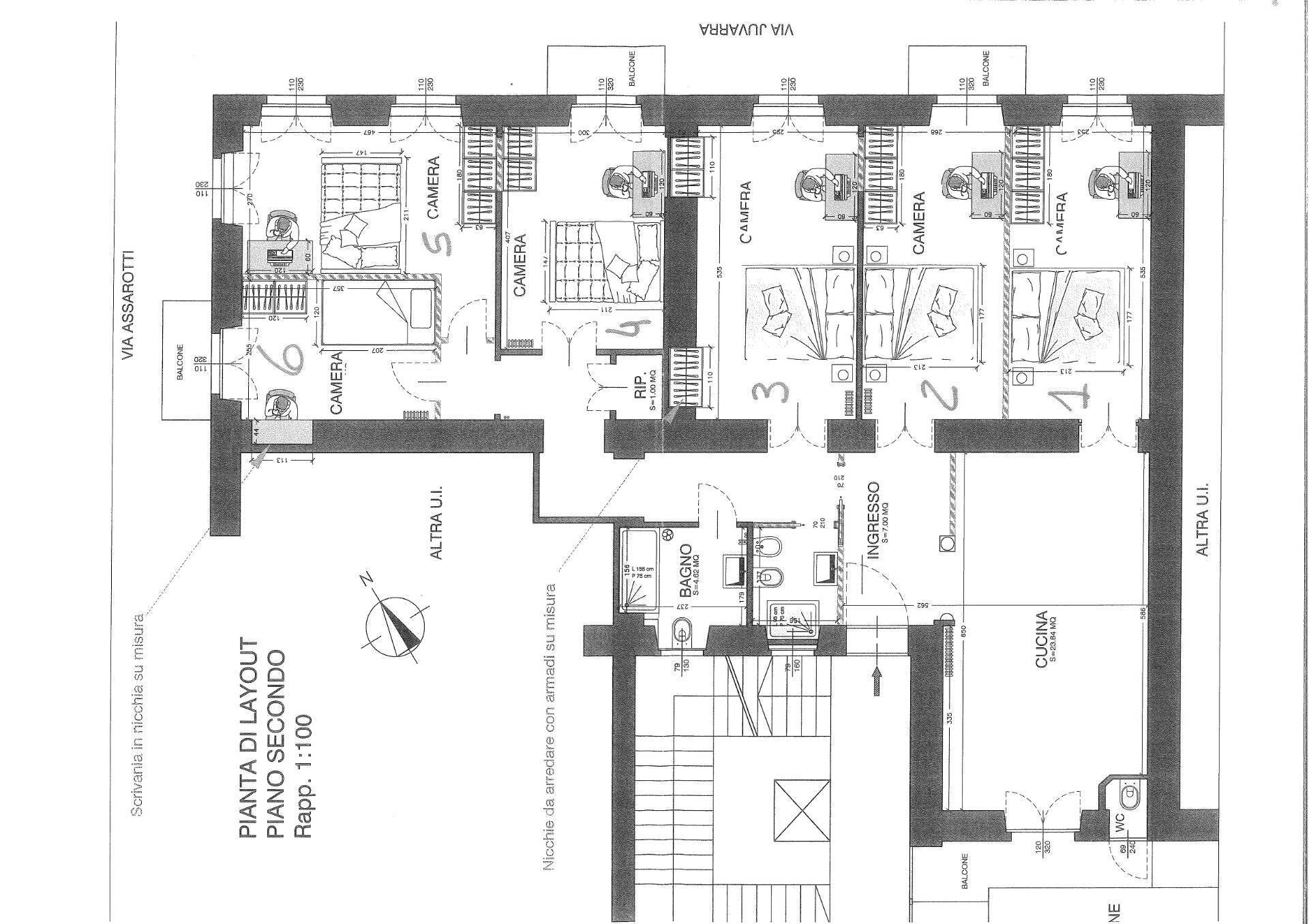 Foto 11 - Appartamento Via Ottavio Assarotti
 
9, Torino - planimetria 1