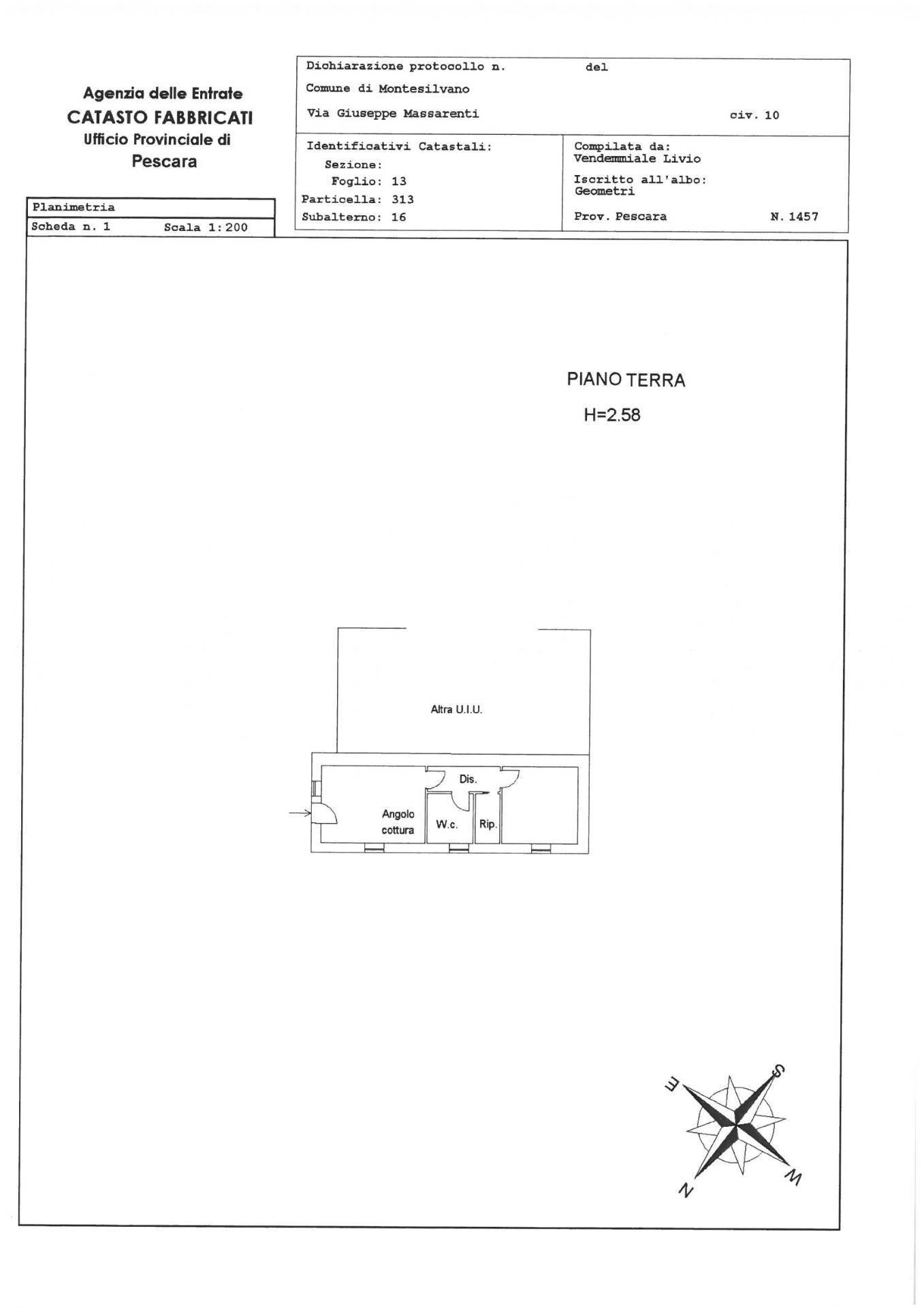planimetria piano terra - Casa semi indipendente via Massarenti, Montesilvano - planimetria 1