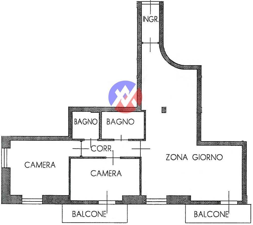 Foto 28 - Trilocale Via Cacciatori
 
5, Cavalese - planimetria 1