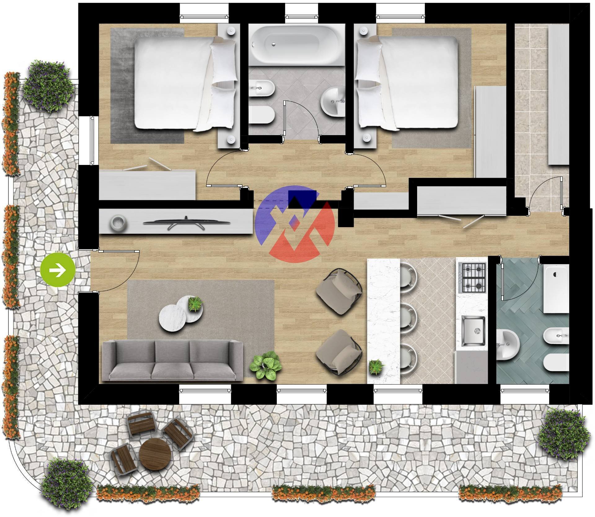 Foto 27 - Trilocale Via Roe
 
20, Panchià - planimetria 1
