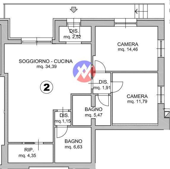 Foto 17 - Trilocale Strada de la Comunità de Fiem, Moena - planimetria 1