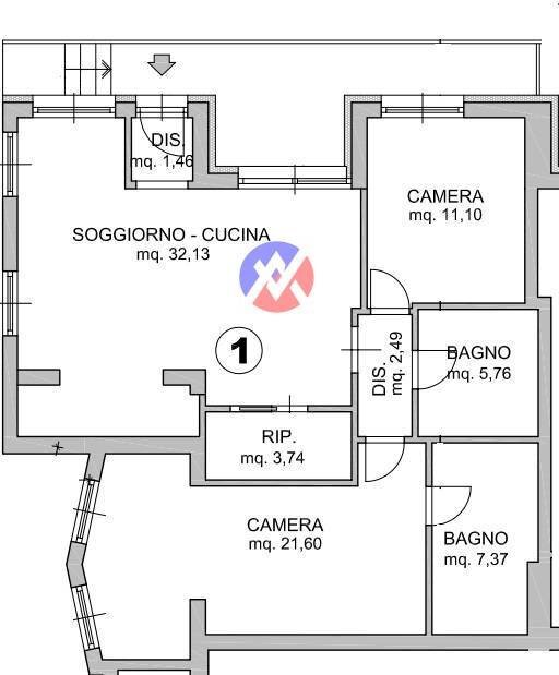 Foto 16 - Trilocale Strada de la Comunità de Fiem, Moena - planimetria 1