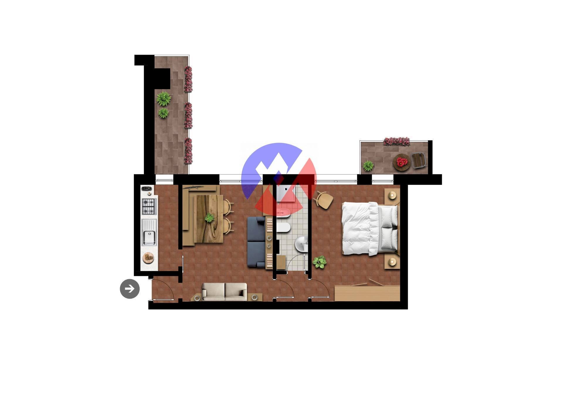 Foto 23 - Bilocale Strèda de Cercenà
 
108, Campitello di Fassa - planimetria 1