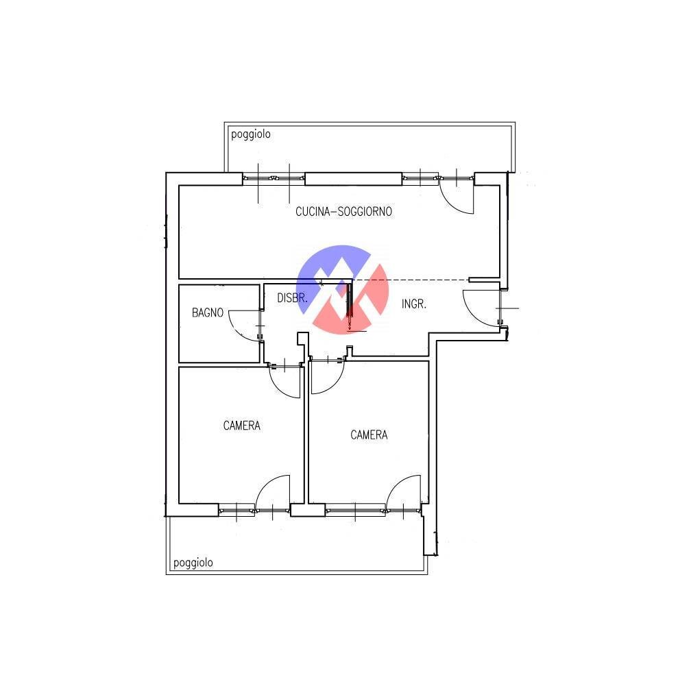 Foto 26 - Trilocale Strèda Veia
 
6, Campitello di Fassa - planimetria 1