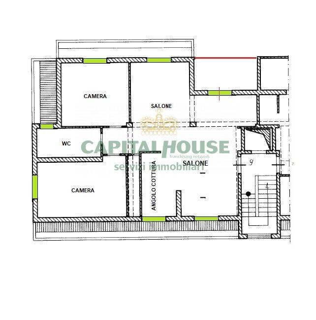 Foto 19 - Trilocale via Barducci, Caserta - planimetria 1