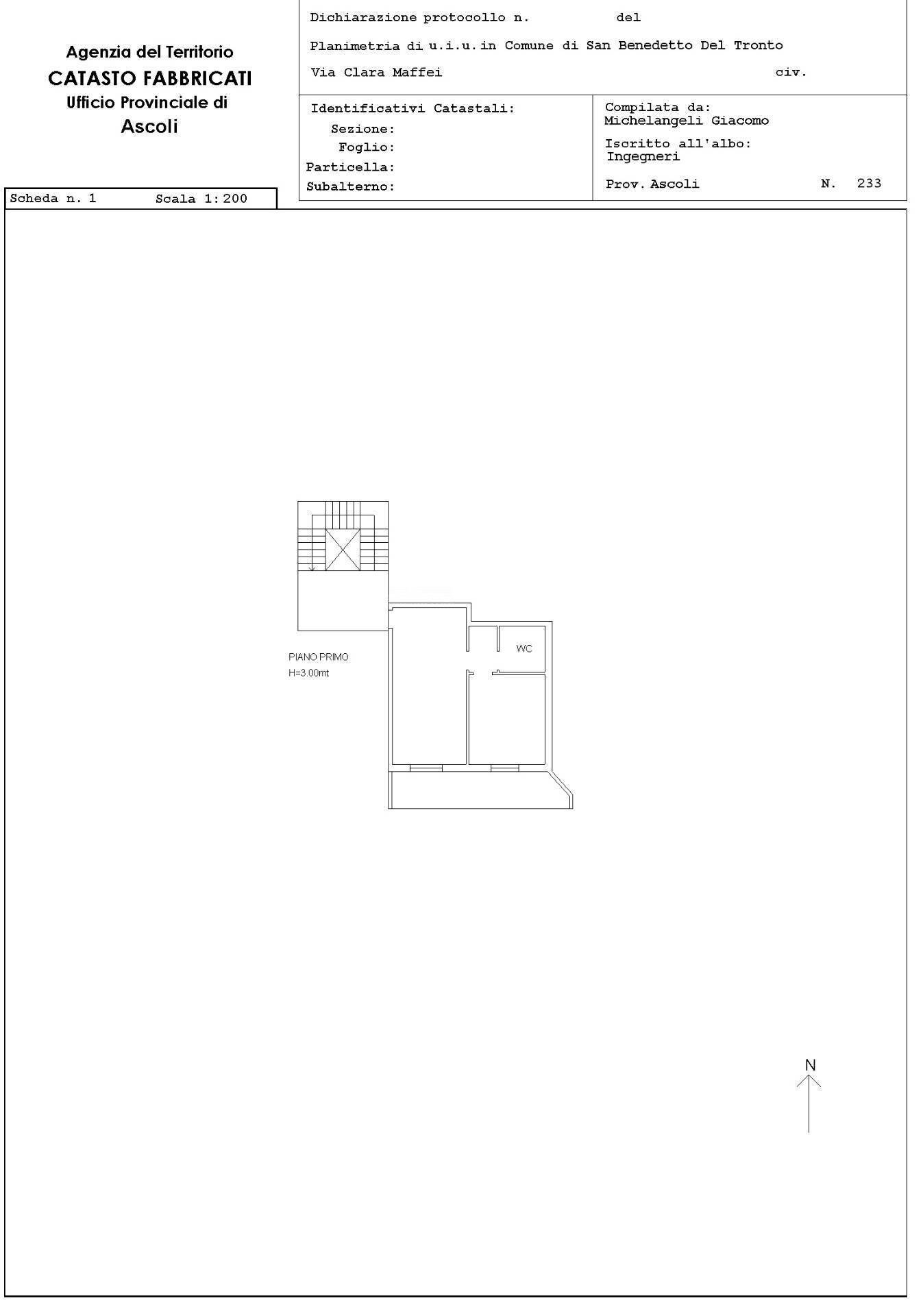 Foto 20 - Bilocale Via Clara Maffei
 
97, San Benedetto del Tronto - planimetria 1