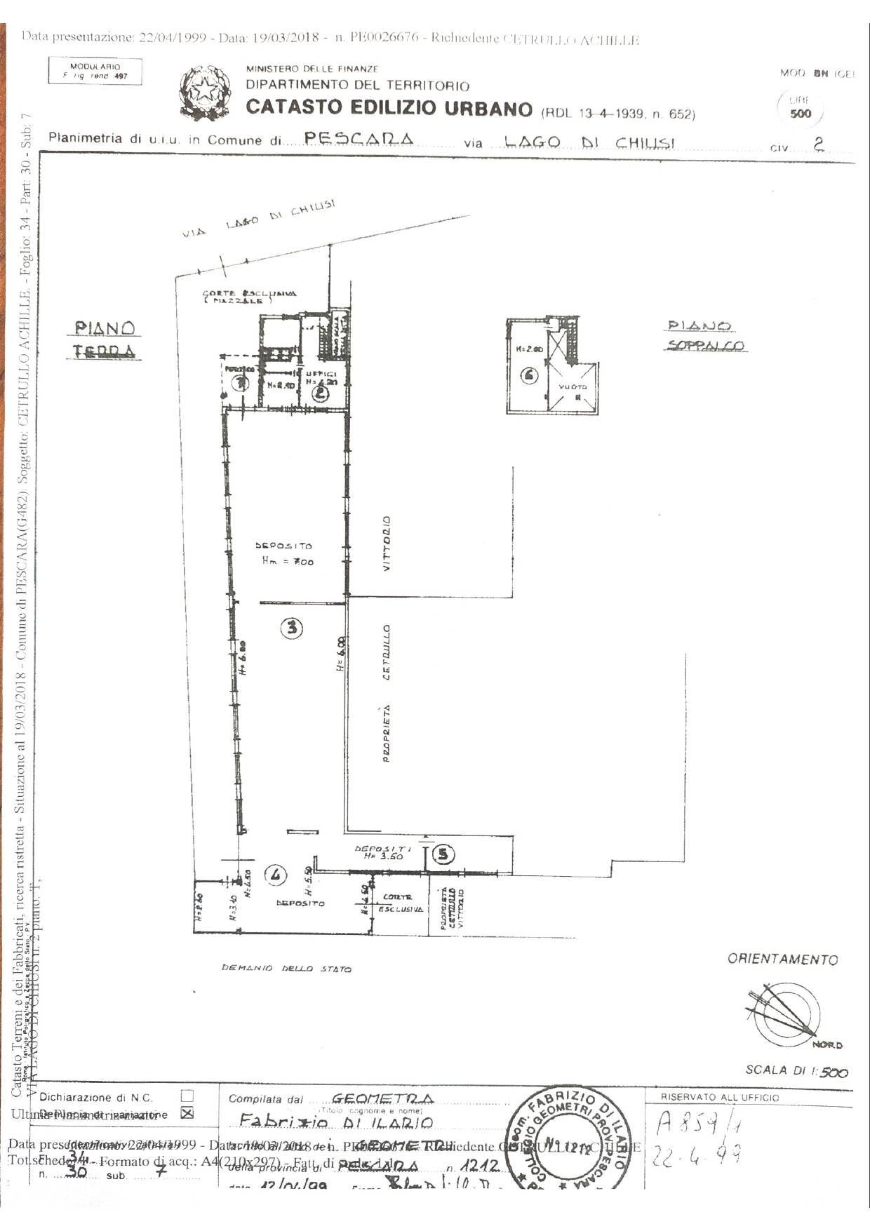 Foto 4 - Capannone Via Lago di Chiusi
 
2, Pescara - planimetria 1