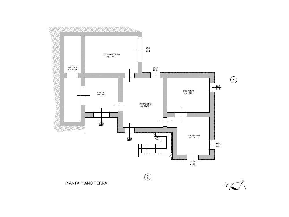 PIANTA PIANO TERRA - Villa Coste del Mulino, Poggio San Marcello - planimetria 1