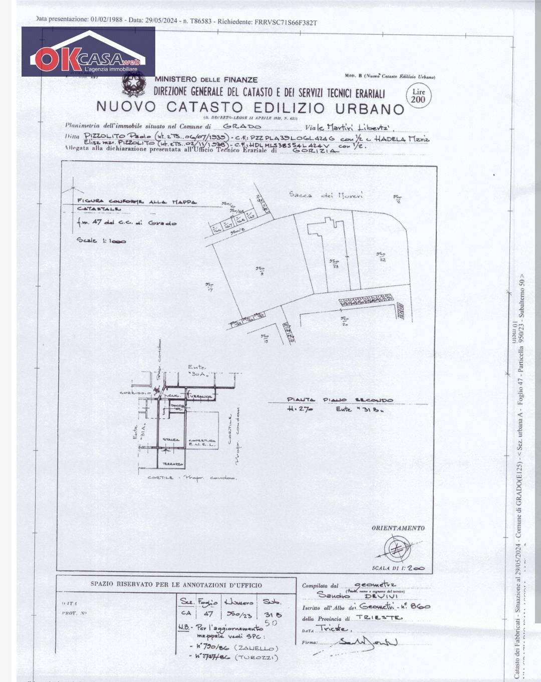 Foto 14 - Bilocale Via Ascoli, Grado - planimetria 1