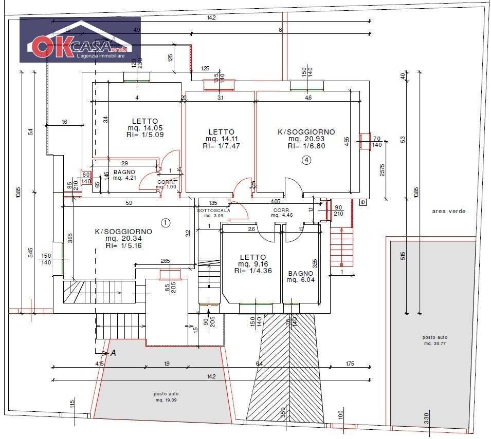 Foto 18 - Trilocale vicolo cappuccini, Villafranca di Verona - planimetria 1