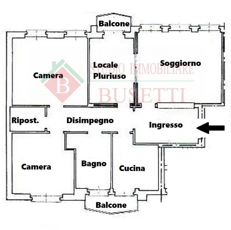 Foto 79 - Quadrilocale via C. Porta, Legnano - planimetria 1