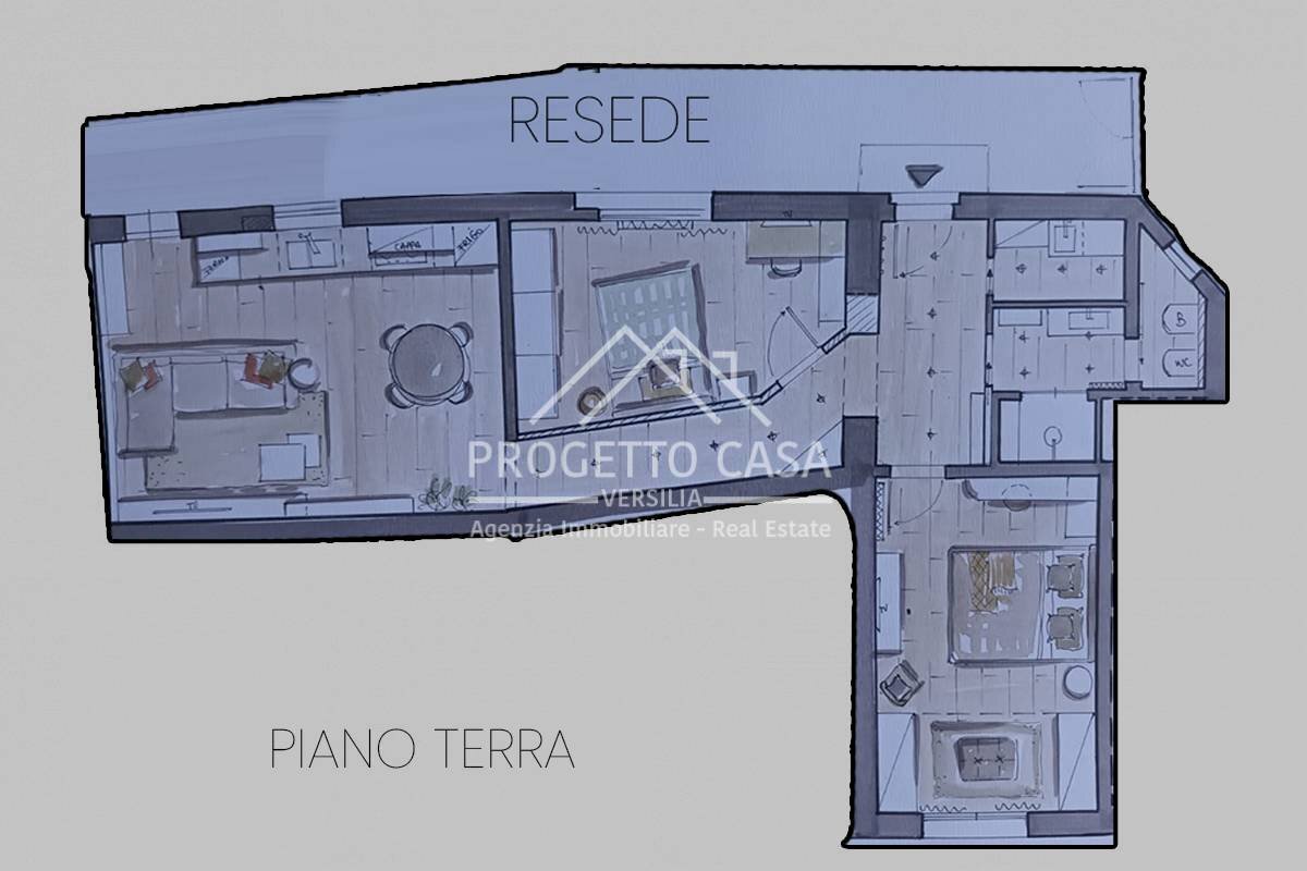 Foto 27 - Trilocale VIA DE GASPERI, Massarosa - planimetria 1