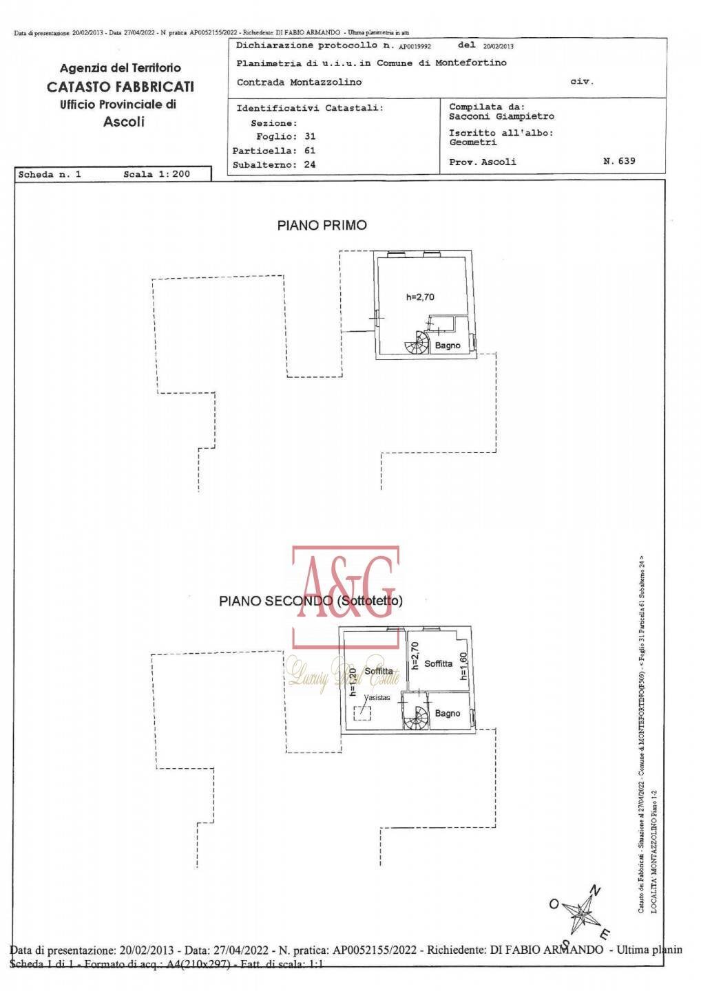 Foto 21 - Four-room apartment Montazzolino
 
snc, Montefortino - floor plans 1