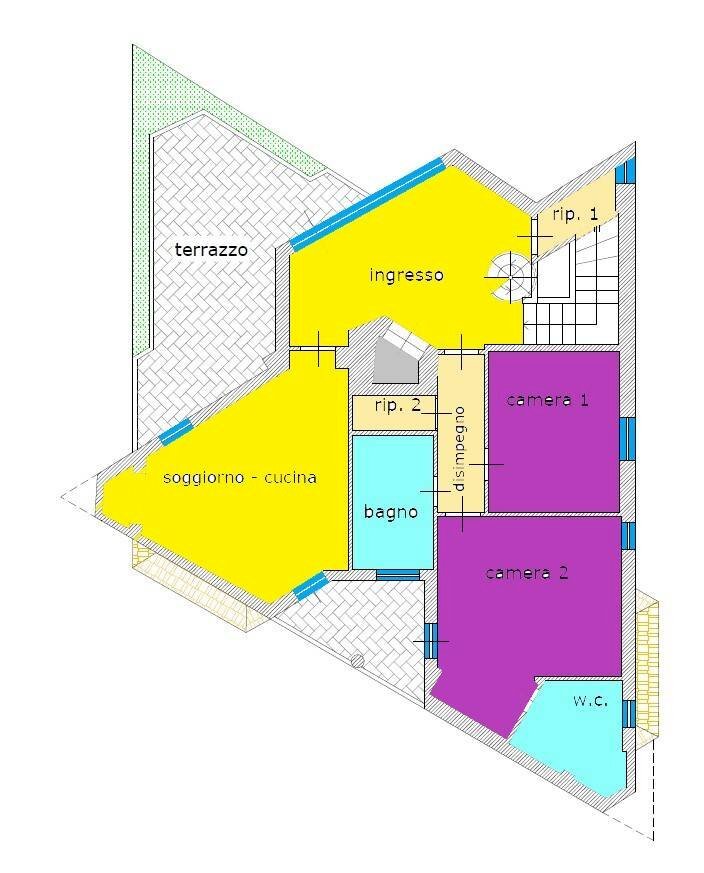 Foto 32 - Quadrilocale VIA TEVERE, Porto San Giorgio - planimetria 1