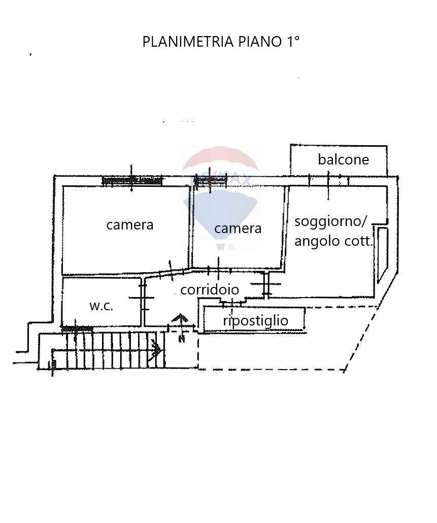 Pianta 2D - Trilocale Brenzone sul Garda - planimetria 1