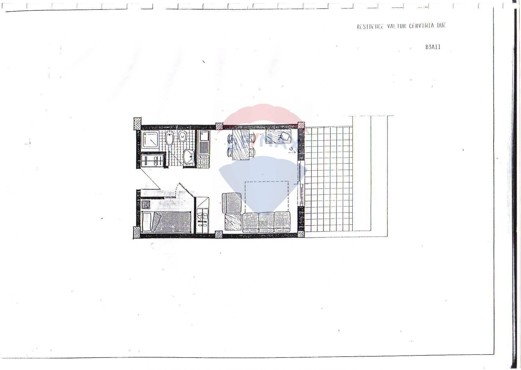 Pianta 2D - Two-room apartment Località La Vieille, Valtournenche - floor plans 1