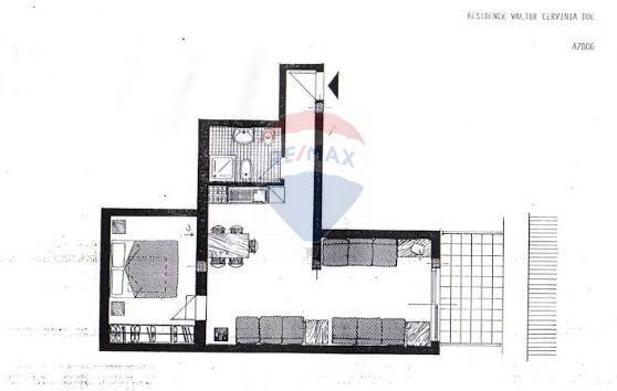 Pianta 2D - Two-room apartment Località Alpe di Giomein, Valtournenche - floor plans 1