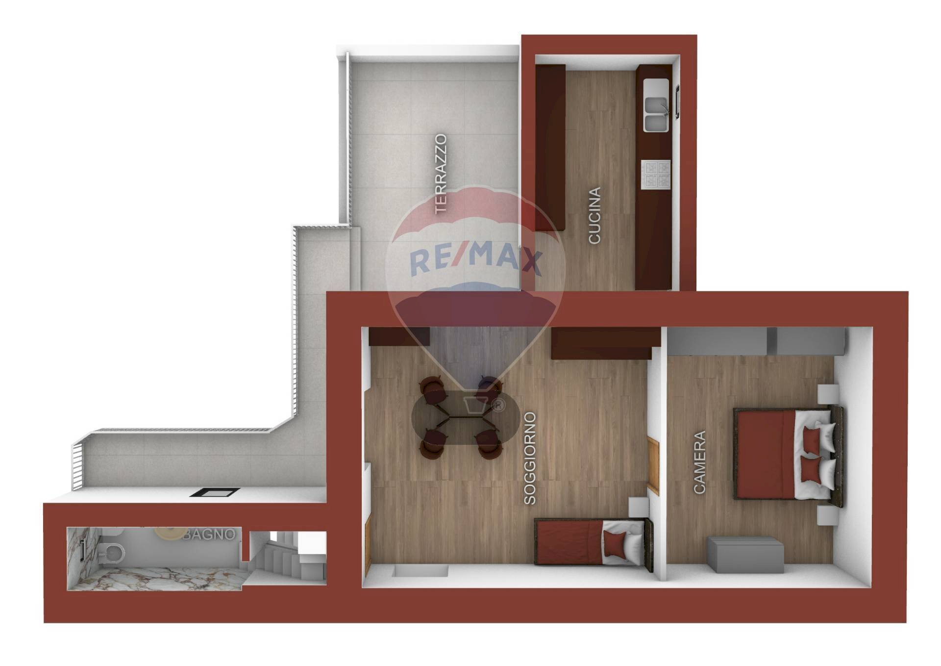 Pianta 3D - Casa indipendente Vicolo dei Carradori
 
9, Manfredonia - foto 3
